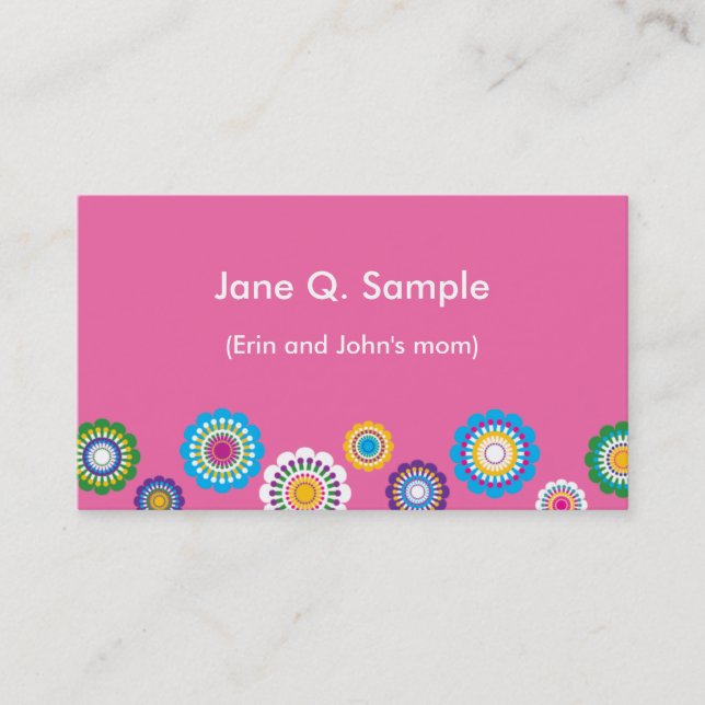 D'appel Carte de l'information de maman dans le rose (Devant)