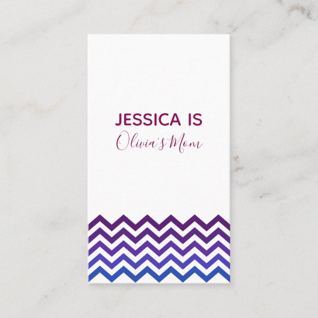D'appel Carte de maman à accent chevron Rose, Violet et Bl (Devant)