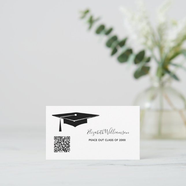 D'appel Carte de nom de diplôme Code QR Insérer une carte (Debout devant)