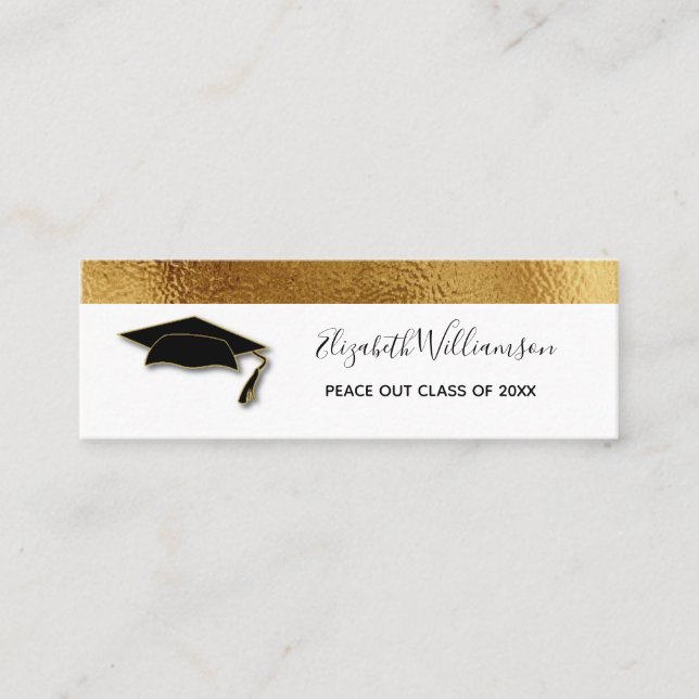 D'appel Carte de nom de diplôme Elegant Gold Insert Card (Devant)
