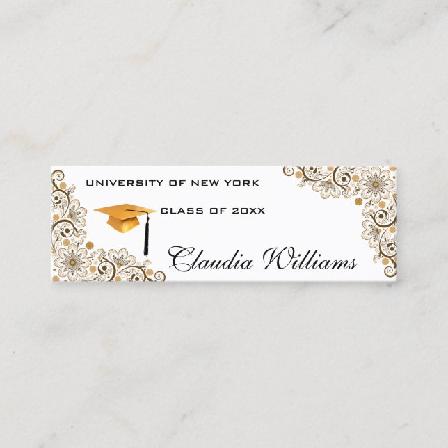 D'appel Carte de nom de diplôme - Élégante carte d'inserti (Devant)