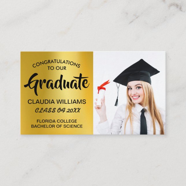 D'appel Carte de nom de diplôme - Élégante carte d'inserti (Devant)