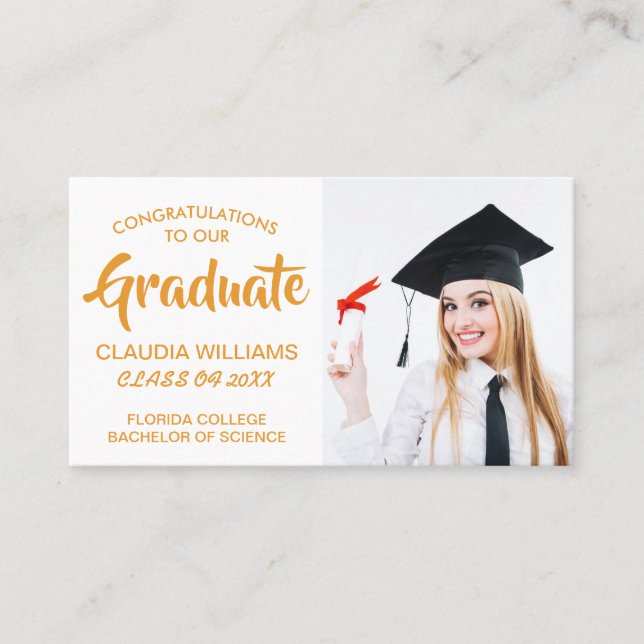 D'appel Carte de nom de diplôme - Élégante carte d'inserti (Devant)