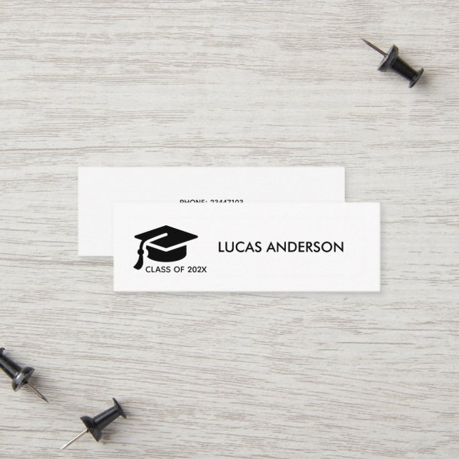 D'appel Carte de nom de diplôme - Élégante carte d'inserti (Devant/Arrière en situation)