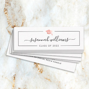 D'appel Carte de nom de diplôme Rose de script moderne Cas