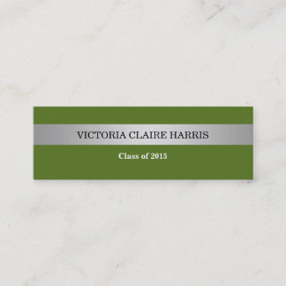 D'appel Carte de nom de l'année de classe verte rayée arge