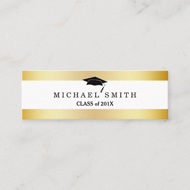 D'appel Carte de nom de remise de diplôme élégante moderne (Devant)