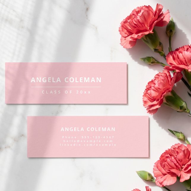 D'appel Carte de nom de remise de diplômes Rose Pâle Minim (pink bold create your own personalized graduation card)