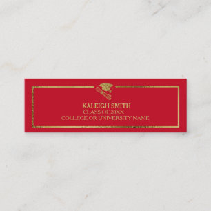 D'appel Carte de nom d'insertion de diplôme Red Gold perso