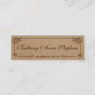 D'appel Carte de nom d'obtention de diplôme Burlap Inserti