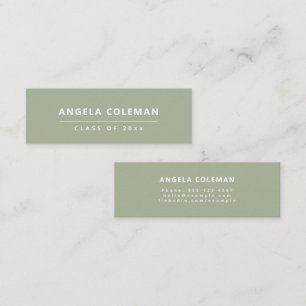 D'appel Carte de nom minimaliste moderne Sage Green Gradua