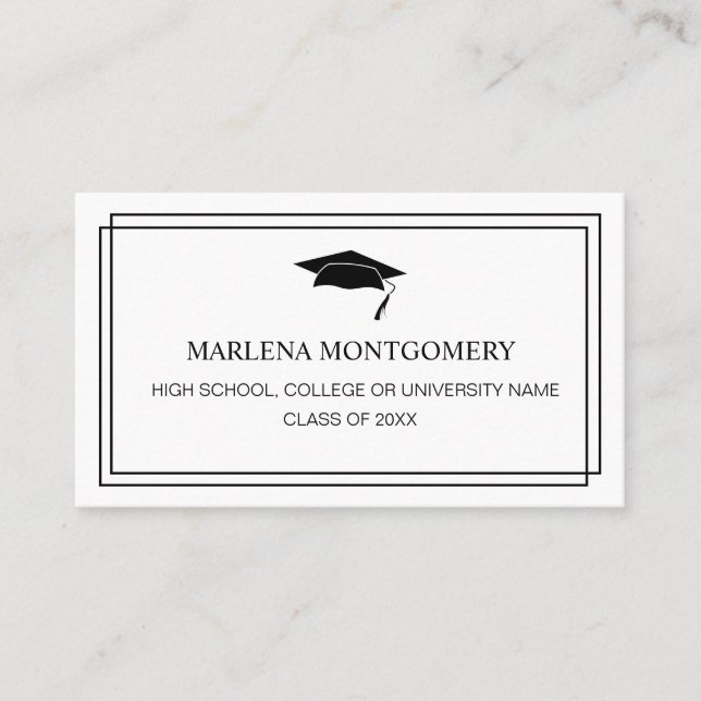 D'appel Carte de nom moderne avec photo de remise de diplô (Devant)