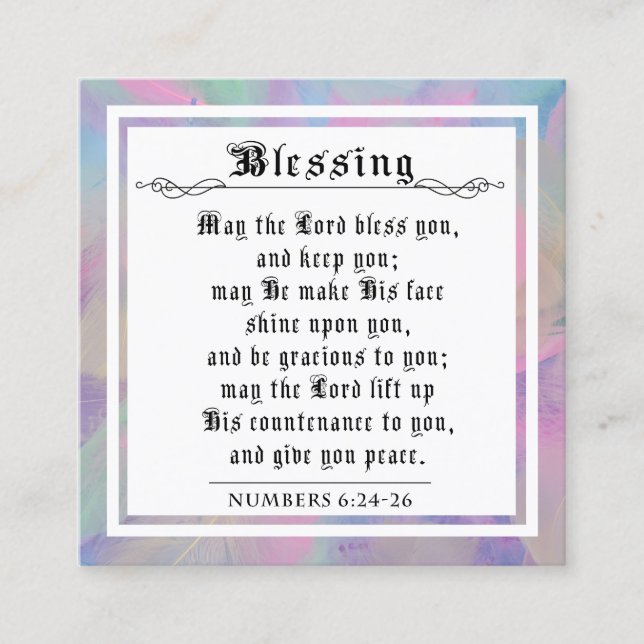 D'appel Carte de notes BIble Priestly Blessing Pastel Feat (Devant)