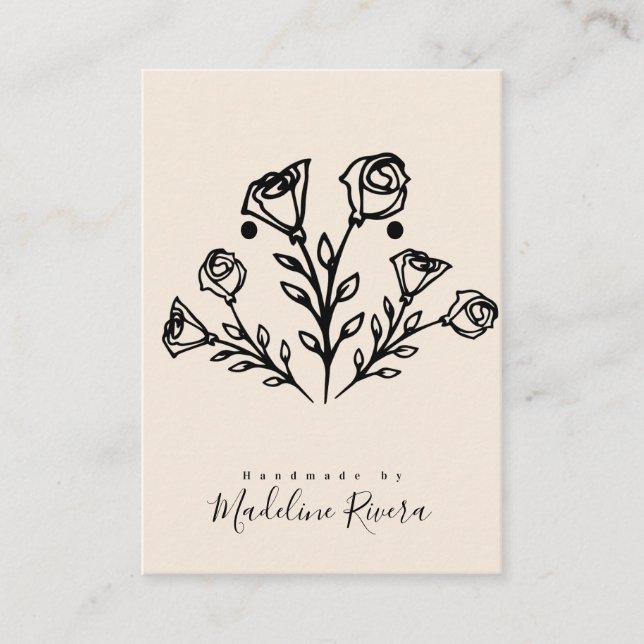 D'appel Carte de Présentation Artisanale de Roses Abstrait (Devant)