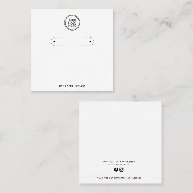 D'appel Carte de Présentation de Boucles d'Oreilles en Arc (Devant / Derrière)