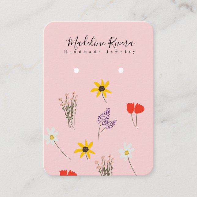 D'appel Carte de Présentation de Boucles d'Oreilles Fleur  (Devant)