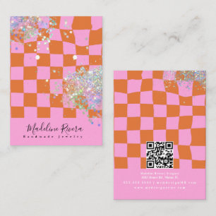 D'appel Carte de présentation de boucles d'oreilles rose G