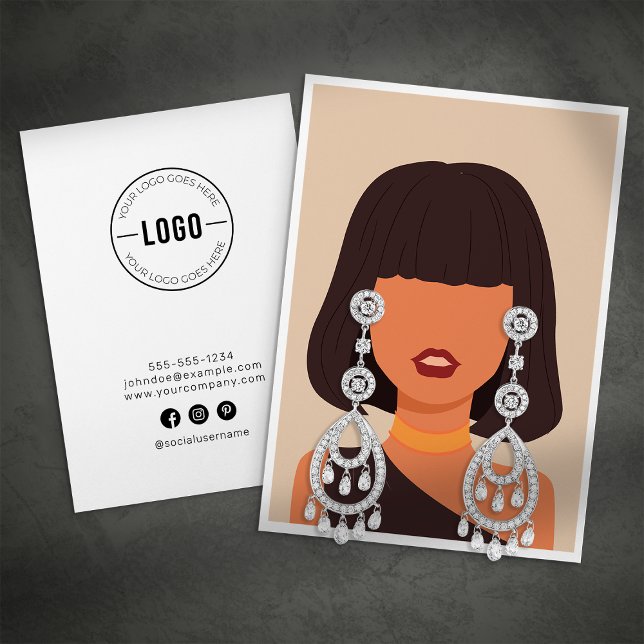 D'appel Carte de Présentation Élégante pour Boucles d'Orei (Créateur téléchargé)