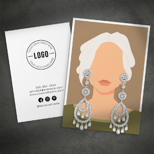D'appel Carte de Présentation Élégante pour Boucles d'Orei