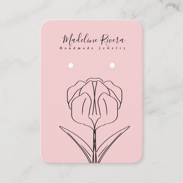 D'appel Carte de présentation pour boucles d'oreilles flor (Devant)