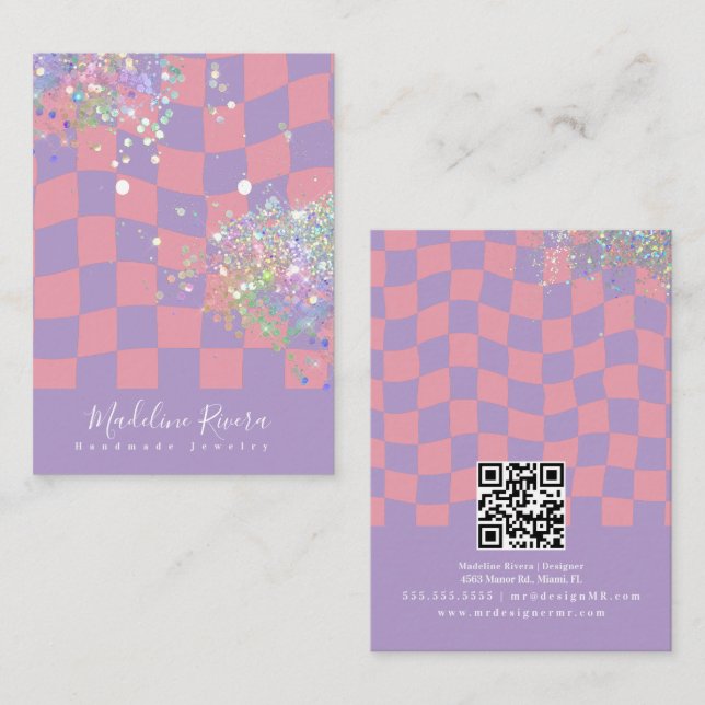 D'appel Carte de présentation pour boucles d'oreilles viol (Devant / Derrière)