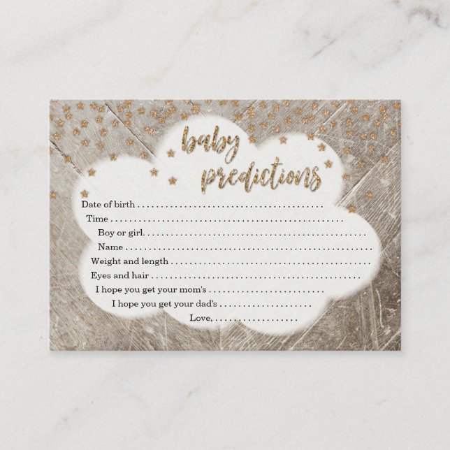 D'appel Carte de prévision de bébé pour le baby shower - (Devant)