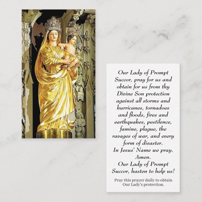 D'appel Carte de prière à Notre-Dame du Prompt Secours (Devant / Derrière)