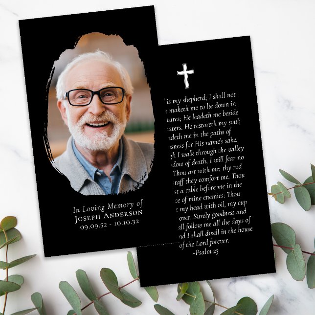 D'appel Carte de prière commémorative Black Photo Cross (Créateur téléchargé)