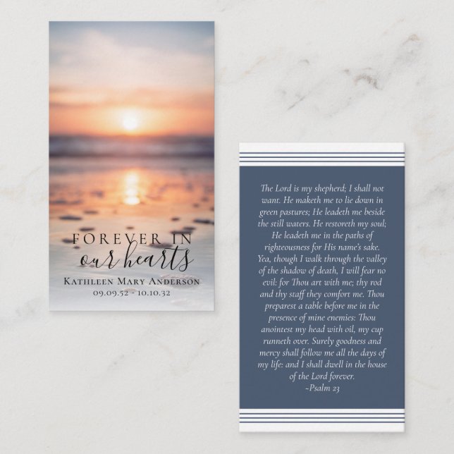 D'appel Carte de prière commémorative de photo Sunrise Oce (Devant / Derrière)