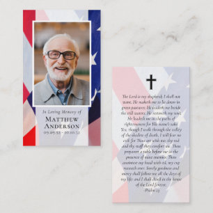 D'appel Carte de prière commémorative du drapeau de l'anci