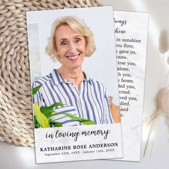 D'appel Carte de prière commémorative en marbre simple (Créateur téléchargé)