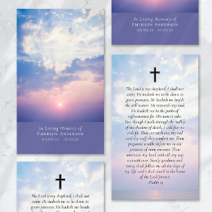 D'appel Carte de prière commémorative Sunrise Ocean Cross