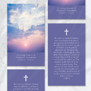 D'appel Carte de prière commémorative Sunrise Ocean Cross