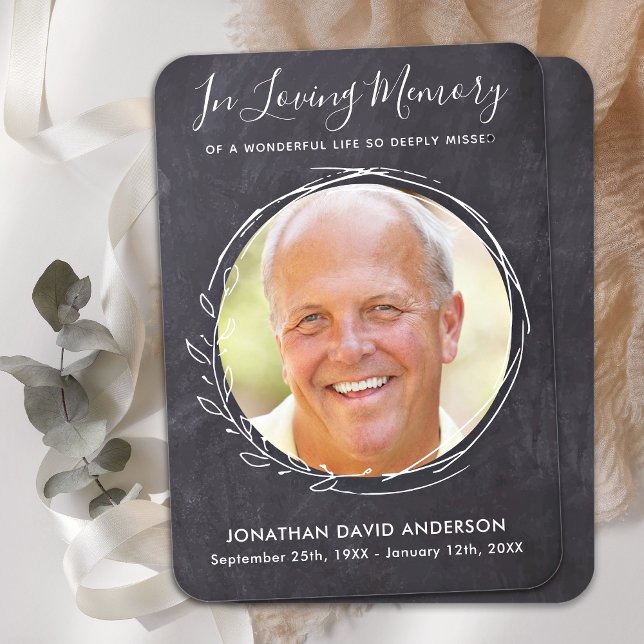 D'appel Carte de prière de deuil avec photo de souvenir po (Créateur téléchargé)