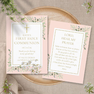 D'appel Carte de prière de la première sainte communion ro