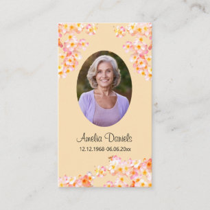 D'appel Carte de prière funéraire de jolie fleur sauvage