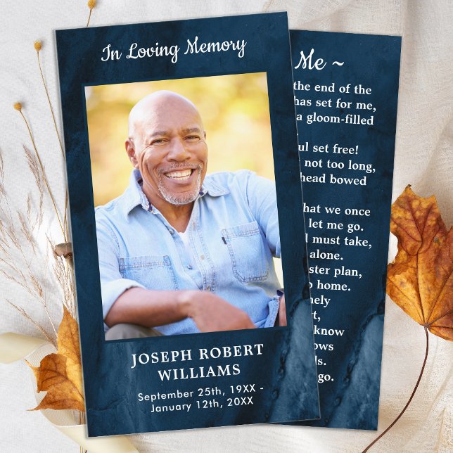 D'appel Carte de prière funéraire en marbre bleu Photo (Créateur téléchargé)