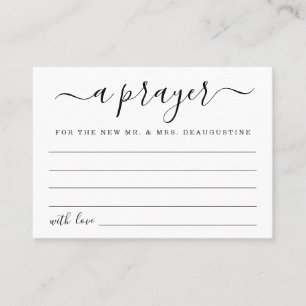 D'appel Carte de prière Mariage personnalisée minimaliste 