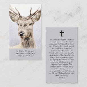 D'appel Carte de prière mémorielle de cerf à travers aquar