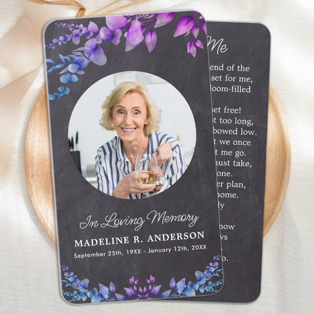 D'appel Carte de prière mémorielle funéraire Eucalyptus bo (Créateur téléchargé)