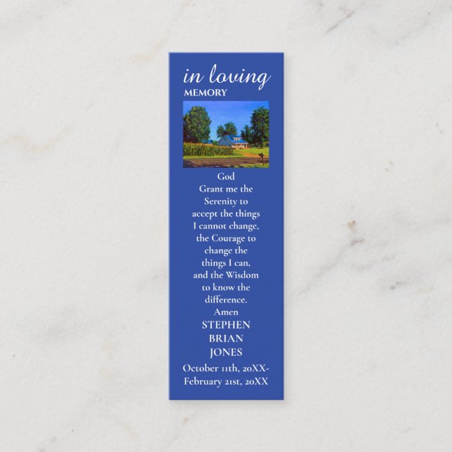 D'appel Carte de prière photo Sympathy Souvenir (Devant)