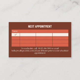 D'appel Carte de rappel de rendez-vous pour les cils Modif