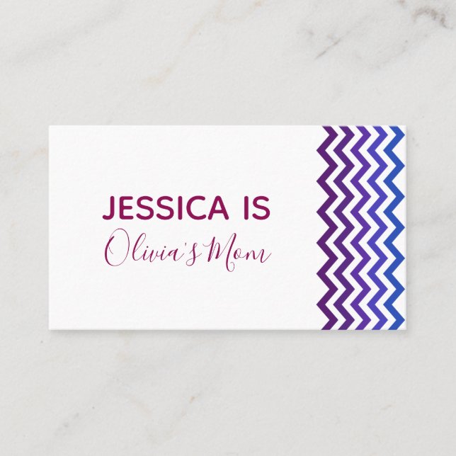 D'appel Carte de rendez-vous avec chevron rose violet et b (Devant)