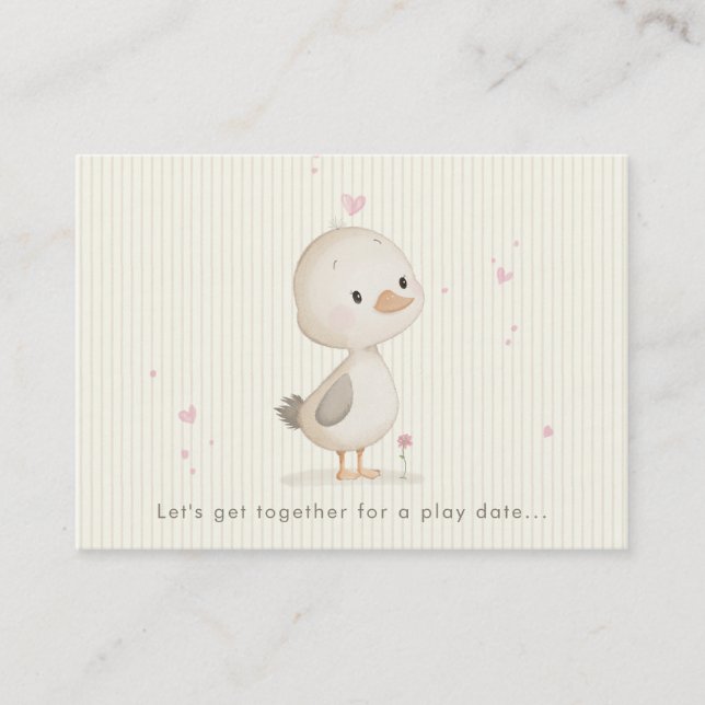 D'appel Carte de rendez-vous de jeu de Caneton Mignon (Devant)