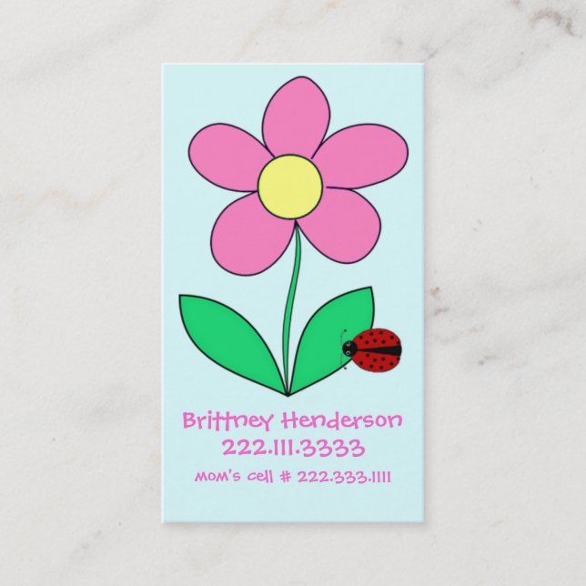 D'appel Carte de sécurité de l'enfant (Devant)