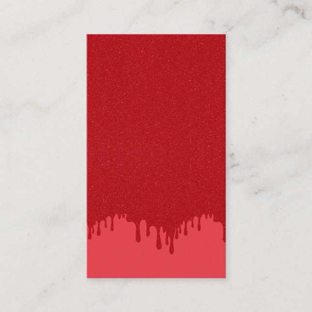 D'appel Carte de visite à effet goutte rouge tomate – Pers (Devant)
