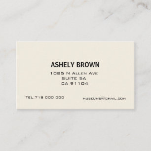 D'appel Carte de visite appelant minimaliste d'Ecru