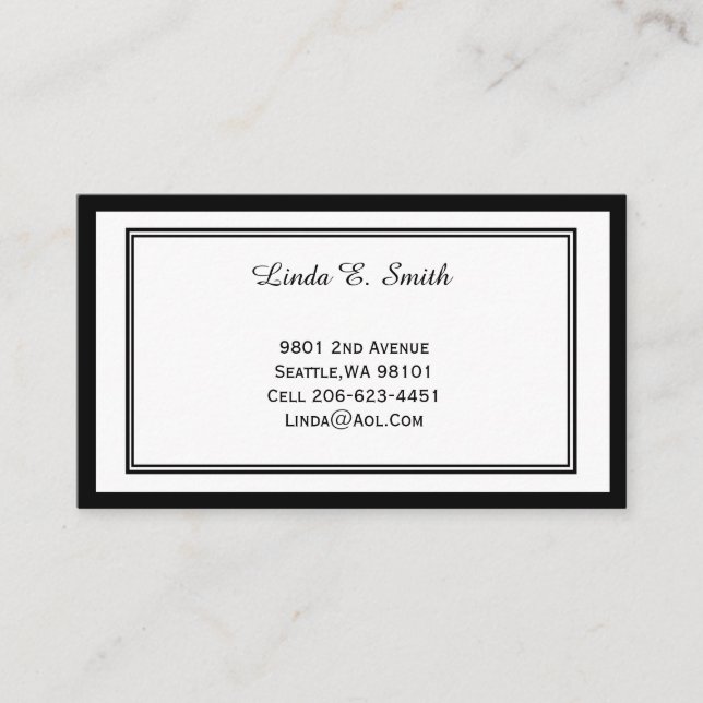 D'appel Carte de visite classique bordée (Devant)