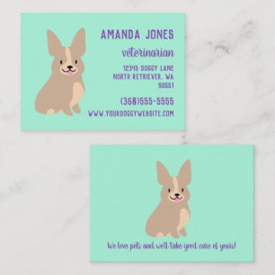D'appel Carte de visite Cute Corgi