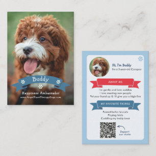 D'appel Carte de visite de chien thérapeutique avec QR cod
